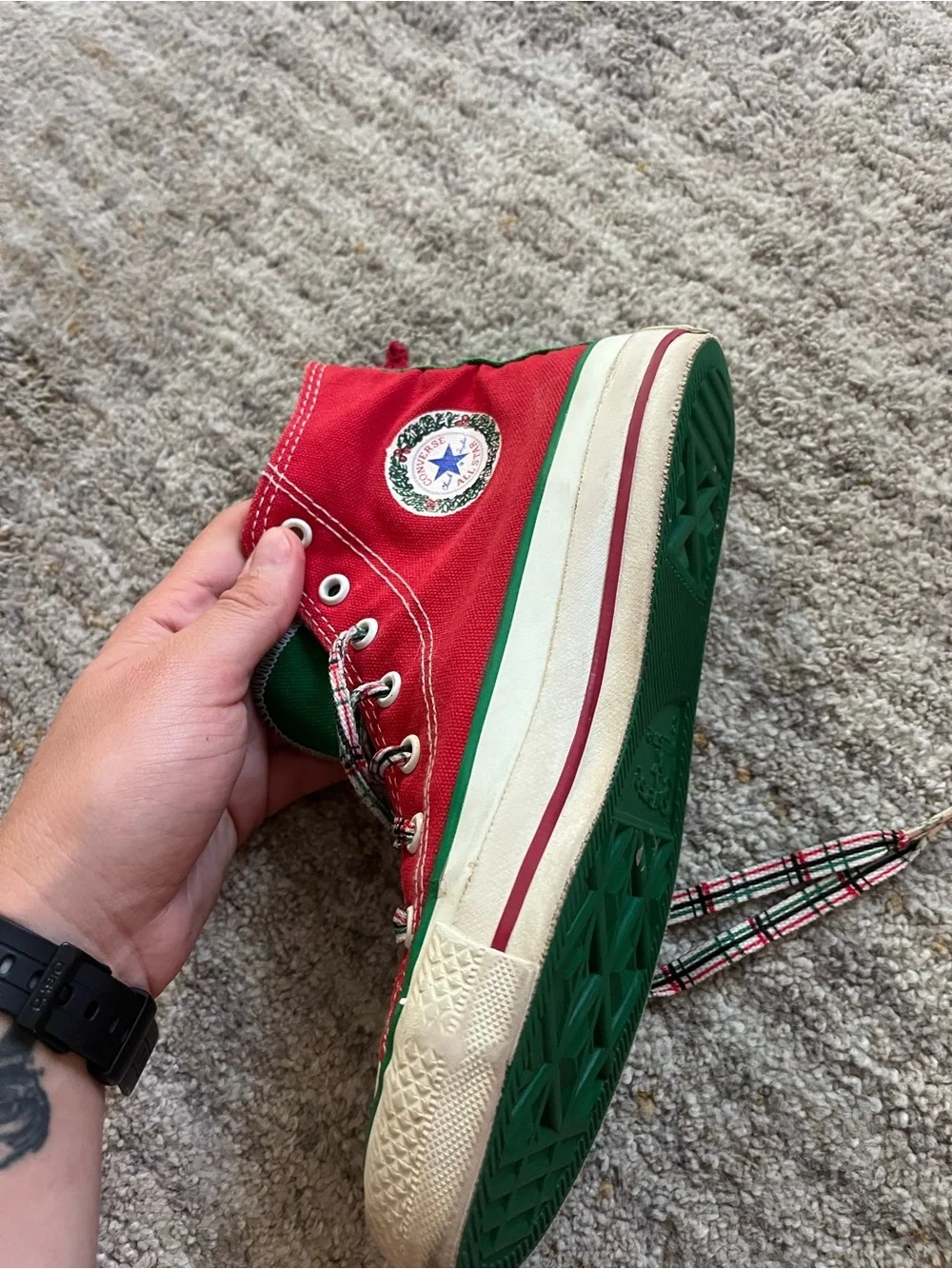 Converse Kids/ Woman size 3- High-Top Christmas Sneakers